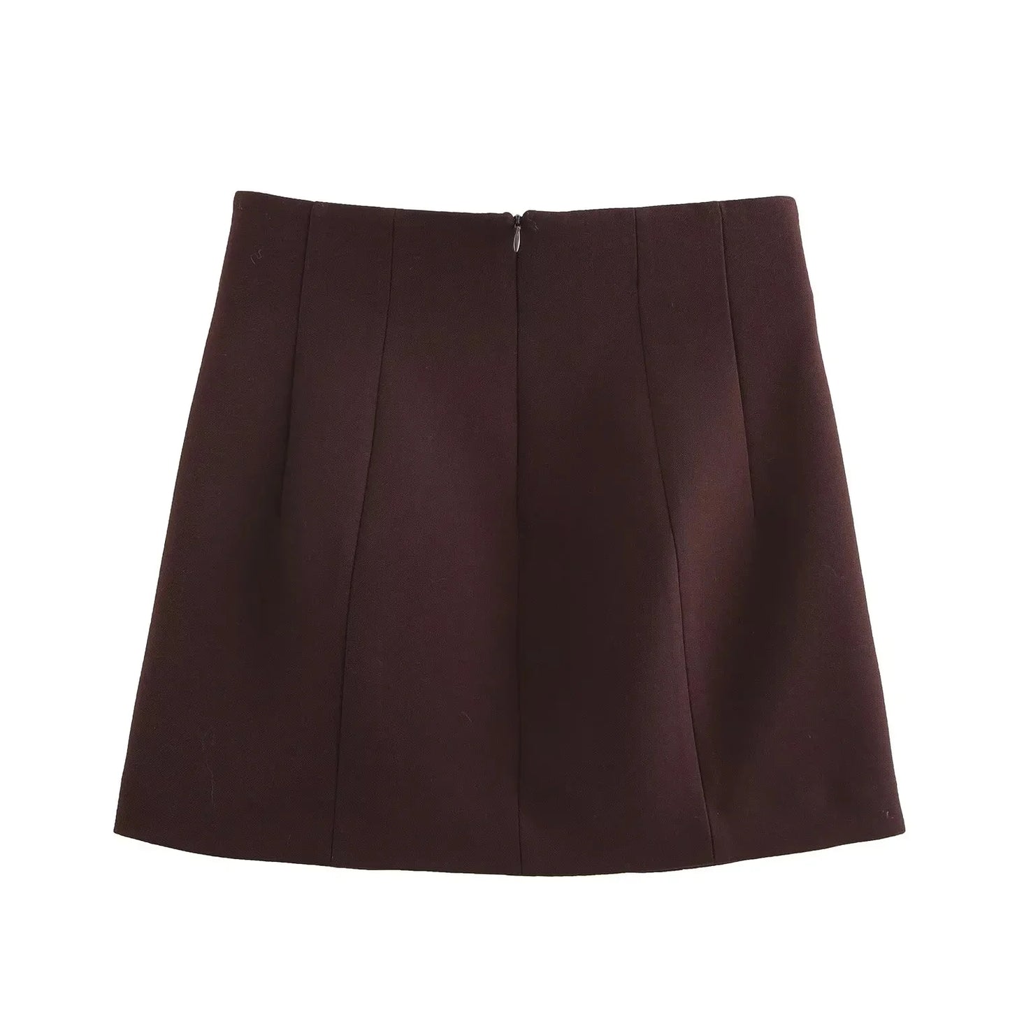 Single-Breasted Suit featuring Shrug Pockets Blazer, Elegant Zipper Skirt, Chic Baggy Pant
