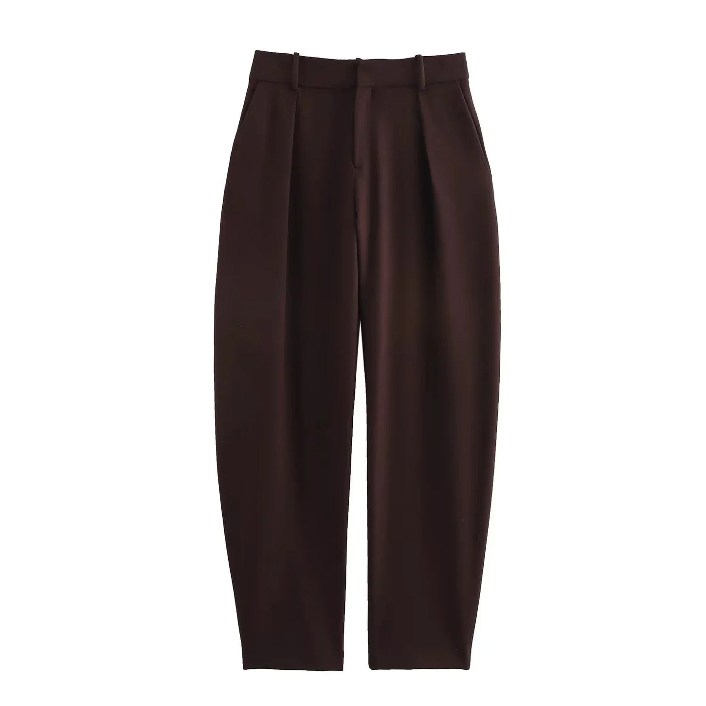 Single-Breasted Suit featuring Shrug Pockets Blazer, Elegant Zipper Skirt, Chic Baggy Pant