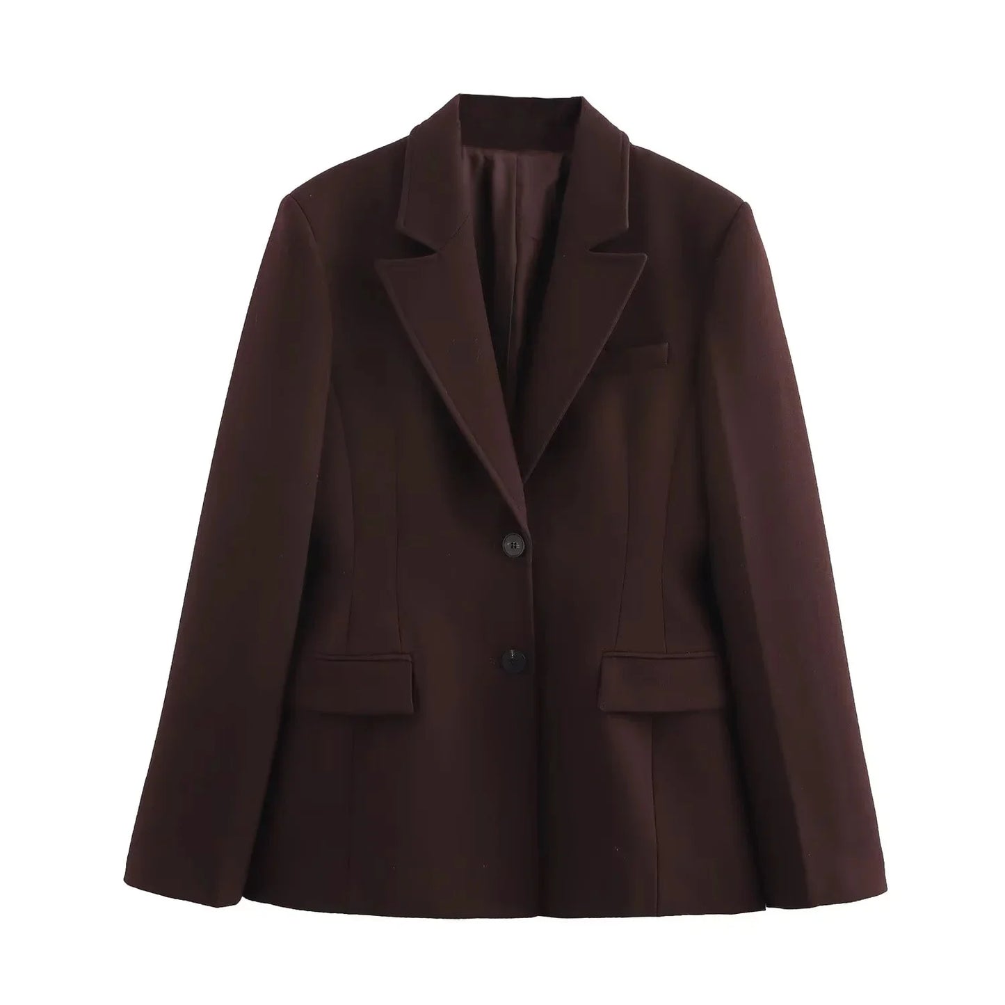Single-Breasted Suit featuring Shrug Pockets Blazer, Elegant Zipper Skirt, Chic Baggy Pant