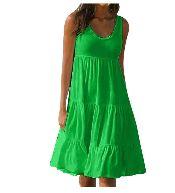 Sleeveless Ruffle Beach Sundress