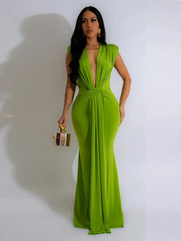 Ruched Bodycon Maxi Dresses - Fashion Connection