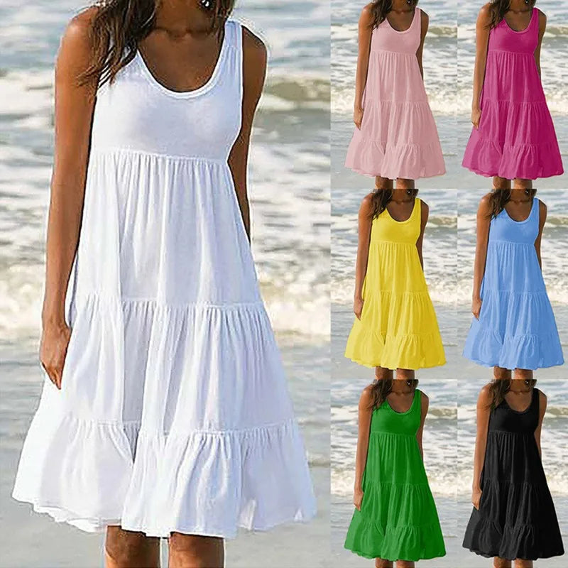 Sleeveless Ruffle Beach Sundress