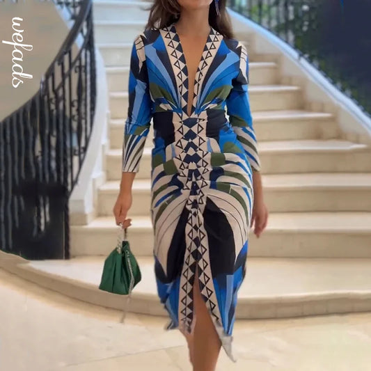 Wedfad's Long Printed Dress - Fashion Connection 