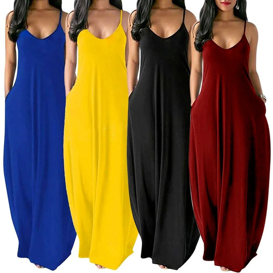 Women's Long Pocket Dress - Fashion Connection 