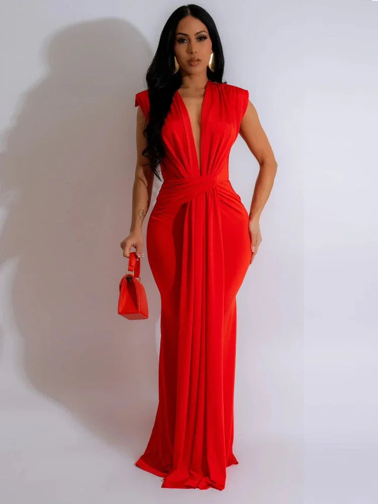 Ruched Bodycon Maxi Dresses - Fashion Connection 