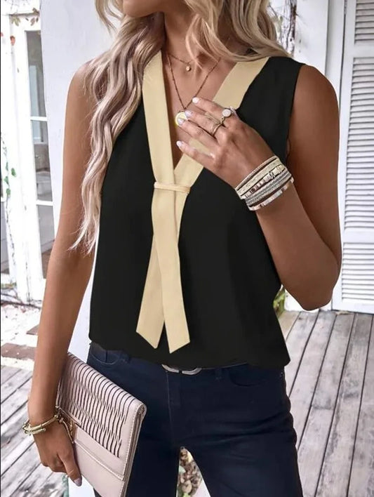 Chiffon Sleeveless Blouse - Fashion Connection 