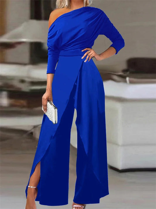 Cold Shoulder Ruched Jumpsuit