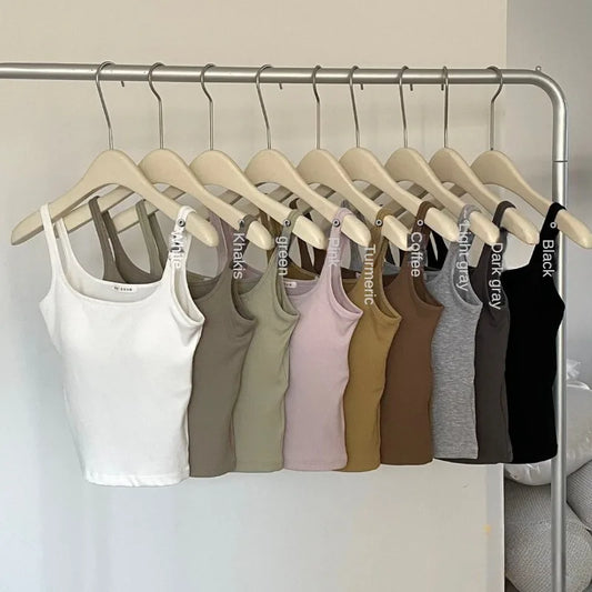 Solid All-Match Invisible Integrated Chest Pad Cami - Fashion Connection 